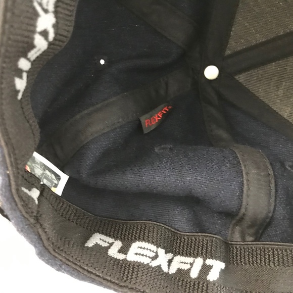 The North Face Ball Cap Hat Navy Blue Wool Flex Fit Unisex - Picture 6 of 7